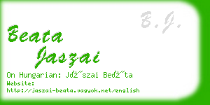 beata jaszai business card